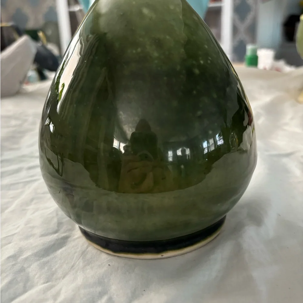 Green and Yellow Ceramic Vase